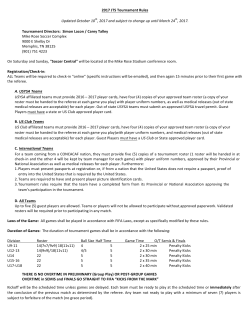 2017 JTS Tournament Rules Updated October 10th, 2017 and
