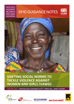 Shifting Social Norms to Tackle Violence Against Women and Girls