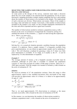 selecting the sample size for estimating population means and totals