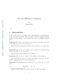 On the difference of primes