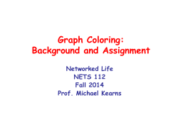 Graph Coloring: Background and Assignment