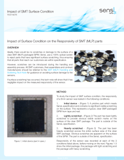 Impact of SMT Surface Condition Impact of Surface