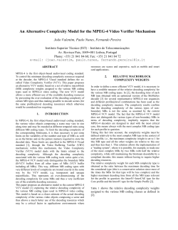 An Alternative Complexity Model for the MPEG