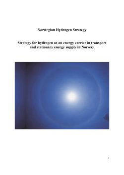 Norwegian Hydrogen Strategy Strategy for hydrogen as an energy