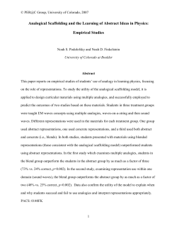 Analogical Scaffolding and the Learning of Abstract