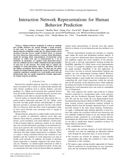 Interaction Network Representations for Human Behavior Prediction
