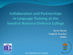 Partnerships and Collaboration in Language Training - NATO
