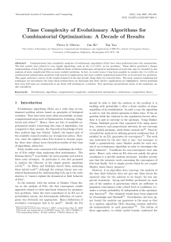 Time Complexity of Evolutionary Algorithms for Combinatorial
