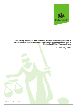Law Society response to the Competition and Markets Authority