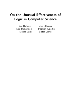 On the Unusual Effectiveness of Logic in Computer