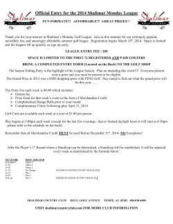 2003 Wednesday League Information