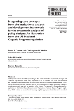 Integrating core concepts from the institutional analysis and