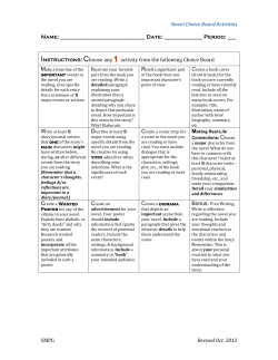 PROJECT: Novel Choice Board #1