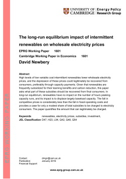 The long-run equilibrium impact of intermittent renewables on