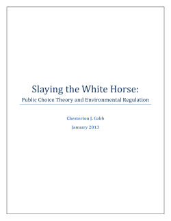 Slaying the White Horse: Public Choice Theory and Environmental