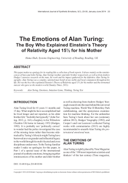 The Emotions of Alan Turing:
