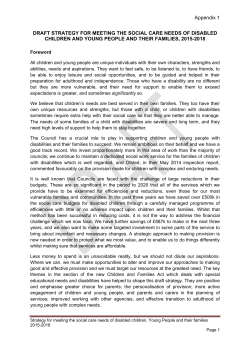 Appendix 1 DRAFT STRATEGY FOR MEETING THE SOCIAL CARE