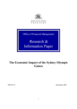 The Economic Impact of the Sydney Olympic Games