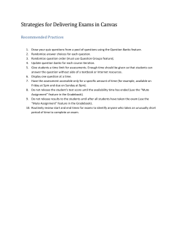 Strategies for Delivering Exams in Canvas