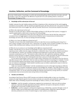 Intuition,(Reflection,(and(the(Command(of(Knowledge(