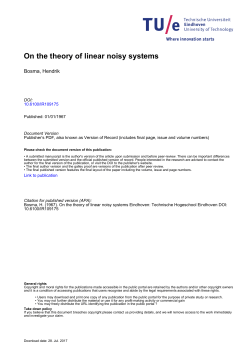 On the theory of linear noisy systems