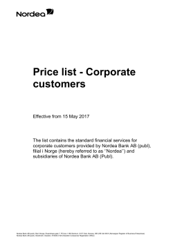 Prisoversikt for bedriftskunder - engelsk versjon