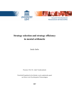 Strategy selection and strategy efficiency in mental arithmetic