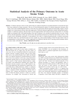 Statistical Analysis of the Primary Outcome in Acute Stroke Trials