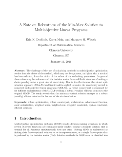 A Note on Robustness of the Min-Max Solution to Multiobjective