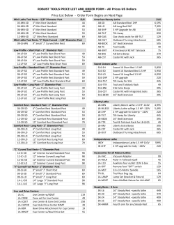 Price List Below - Order Form Begins on Next Page