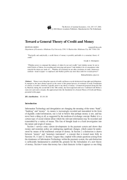 Toward a General Theory of Credit and Money