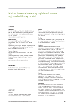 Mature learners becoming registered nurses: a grounded theory