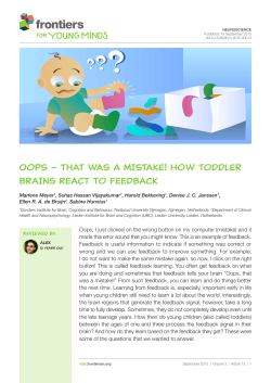 Oops &ndash; that was a mIstake! How toddler braIns react to feedback