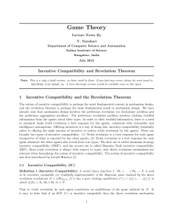 Incentive Compatibility and Revelation Theorem