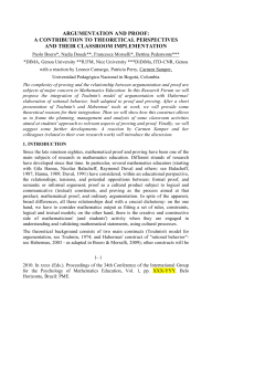 ARGUMENTATION AND PROOF: A CONTRIBUTION TO