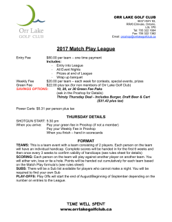 2017 Match Play League