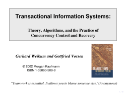 Concurrency Control Algorithms