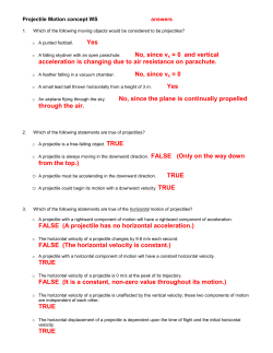 Projectile Motion concept WS (honors)