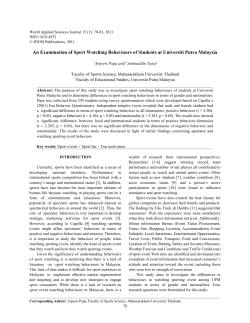 An Examination of Sport Watching Behaviours of