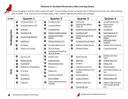Parent Road Maps for Math - Cobb County School District