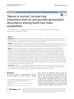 survival rate, oviposition interval, and possible gonotrophic