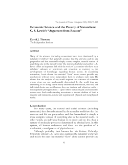Economic Science and the Poverty of Naturalism