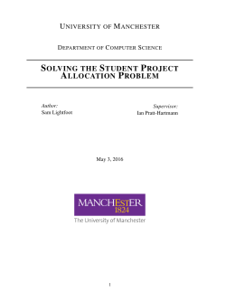 solving the student project allocation problem