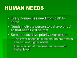 HUMAN NEEDS