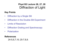Single-slit diffraction maximum. Light of wavelength 750
