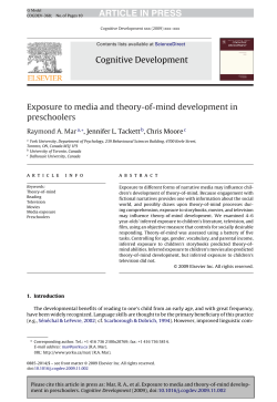 Exposure to media and theory-of-mind