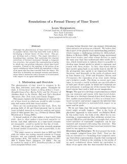 Foundations of a Formal Theory of Time Travel