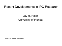 jay ritter`s key note speech slides