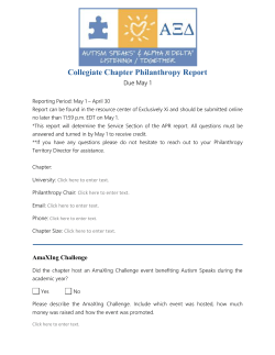 Collegiate Chapter Philanthropy Report Due May 1