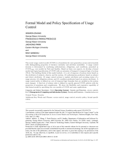 Formal Model and Policy Specification of Usage Control